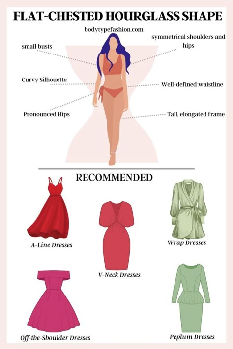 How to dress flat chested hourglass - Fashion for Your Body Type Outfits For Small Chest Body Types, Hourglass Shaped Women, Flat Chested Fashion, Hourglass Body Shape Outfits, Mesomorph Body, Hourglass Figure Outfits, Hourglass Outfits, Flat Chested, Viral Makeup