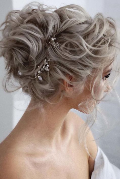 Top 30 Ideas Of Wedding Updos For Medium Hair | Wedding Forward Romantic Updos For Medium Length Hair, Gray Hair Wedding Styles, Wedding Hairstyles For Older Brides Over 50, Older Women Hairstyles Wedding, Long Gray Hair Updos, Wedding Hairstyles For Older Brides, Wedding Hair For Mom Of Bride, Messy Up Dos For Medium Hair, Updos For Medium Length Hair With Bangs