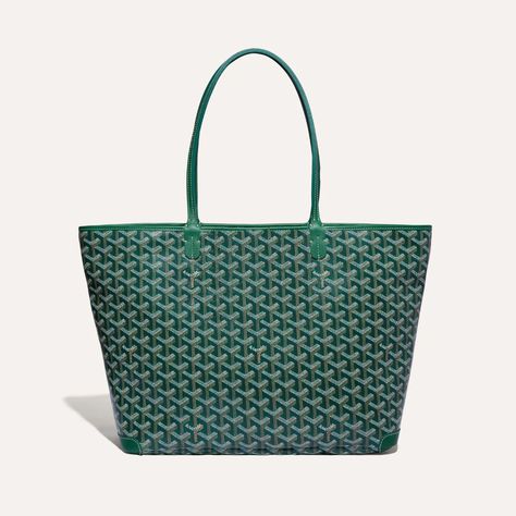 Goyard Artois Mm, Goyard Artois, Goyard Handbags, Goyard Tote, Louis Bag, Goyard Bag, Green Purse, Green Bag, Luxury Handbags