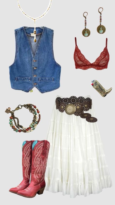 Costal cowgirl outfit #outfitinspo #costalcowgirl #costalcowgirlaesthetic #cowgirl #cowboyboots #summer Costal Cowgirl Aesthetic, Boho Grunge Outfits, Summer Shuffles, Outfit Mexicano, Costal Cowgirl, Casual Country Outfits, Cowgirl Outfit, Looks Country, Cowgirl Aesthetic