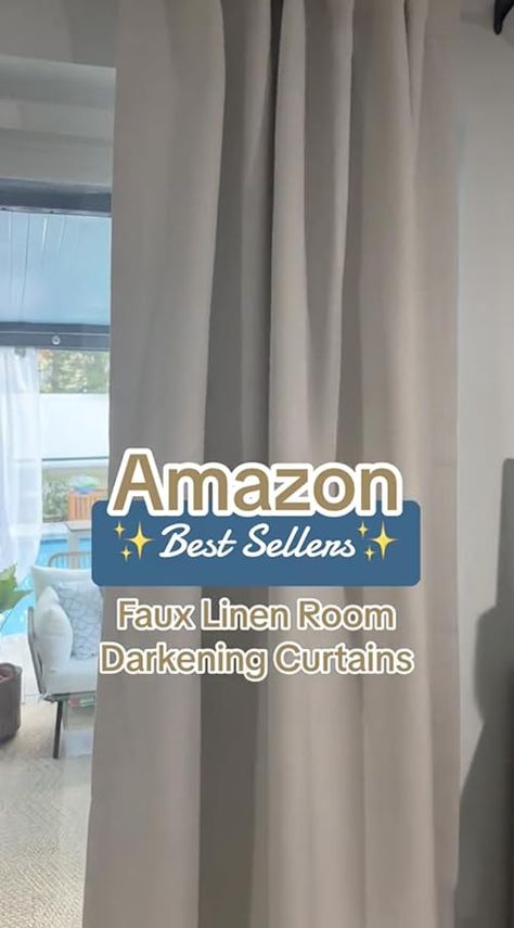 The BEST faux linen room darkening curtains on Amazon Best Linen Curtains On Amazon, Bedroom Black Out Curtain Ideas, Viral Amazon Curtains, Amazon Curtains, Linen Room, Long Curtains, Bedroom Black, Darkening Curtains, Black Curtains