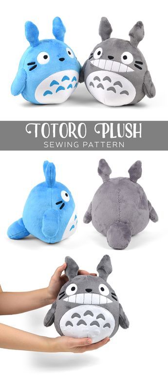 Totoro plush free sewing project pattern PDF! Cuteness!! Totoro Diy, Sewing Animals, Totoro Plush, Sewing Projects Free, Sewing Stuffed Animals, Plushie Patterns, Idee Cosplay, Trendy Sewing, Plush Pattern