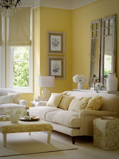 Yellow living rooms ideas: 11 ideas, from buttercup to ochre | Homes & Gardens | Pink And Yellow Living Room, Neutral Colors Living Room, Yellow Living Rooms, Rooms With Color, Yellow Living Room Ideas, Yellow Rooms, Yellow Walls Living Room, Yellow Decor Living Room, Bedroom Colours