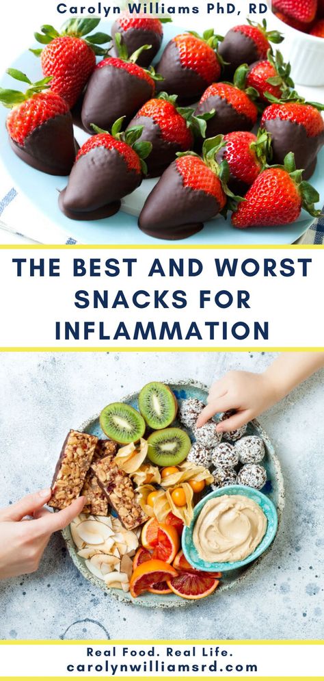 Does anyone else feel like they’ve been snacking way more during quarantine? A few healthy snacks here and there can be a good thing, as long as you’re making the right choices! That’s why I thought this article I wrote for eatingwell.com would be the perfect thing to share on the blog today! I’m discussing the best snacks to help reduce inflammation and also highlighting some that aren’t so great, so you know what to avoid. Healthy Alkaline Snacks, Low Inflammation Snacks, Snacks For Seniors Citizens, Gut Healing Snacks, Clean Healthy Snacks, Snacks When Sick, Snacks For When Your Sick, Healthy Nighttime Snacks, Holistic Snacks