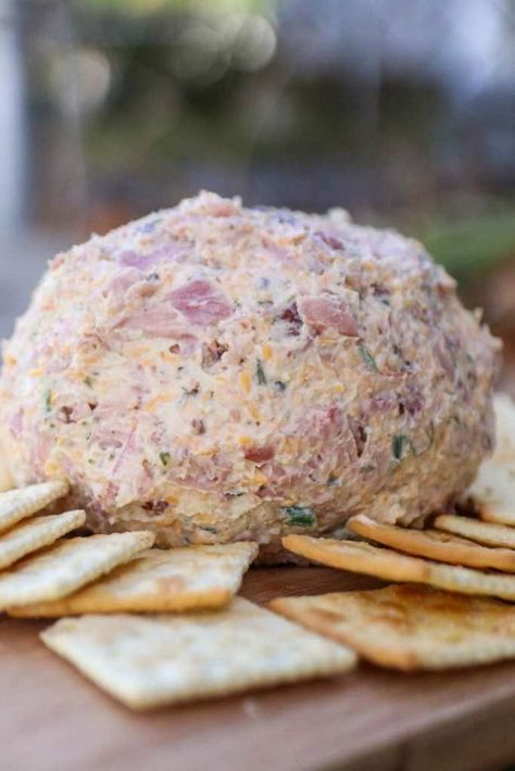 Ham And Onion Cheeseball, Ham Cheese Ball Recipes Easy, Ham And Cream Cheese Ball, Flakes Of Ham Cheese Ball, Ham Balls Recipe Cream Cheeses, Ham Cheese Ball Recipes, Ham Dip Cream Cheese, Ham Ball Recipe, Ham And Cheese Ball