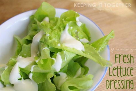 Cream Dressing For Garden Lettuce, Lettuce Dressing Recipe, Creamed Lettuce Recipe, Buttermilk Salad Dressing, Salads Dressing, Garden Lettuce, Green Salad Dressing, Best Salad Dressing, Lettuce Salad Recipes