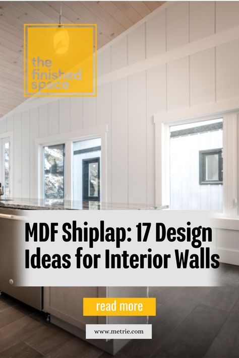 Are you ready to add a touch of rustic charm to your home? MDF shiplap is a versatile material that can be used to create stunning accent walls in any room. Nickle Gap Shiplap Wall Horizontal, Different Types Of Shiplap Walls, Shiplap On Ceiling In Living Room, Shiplap Going Up The Stairs, Shiplap Wall Design Ideas, Farmhouse Interior Walls, Shiplap And Beadboard Walls, T1 11 Siding Interior Walls, Shiplap Basement Walls