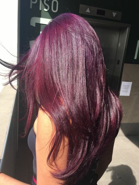 Purple Red Tinted Hair, Cherry Red And Purple Hair, Dark Red Hair With Purple Undertones, Maroon Violet Hair, Purplish Red Hair Color, Cherry Red Purple Hair, Dark Reddish Purple Hair, Dark Purple And Red Hair, Grape Soda Hair