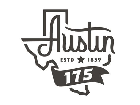 Austin 175 Logo (Chosen Design) by 828 Blitz Tattoo, Texas Logo, Logo Personal, City Branding, Custom Temporary Tattoos, City Logo, Logo Luxury, Anniversary Logo, Badge Design