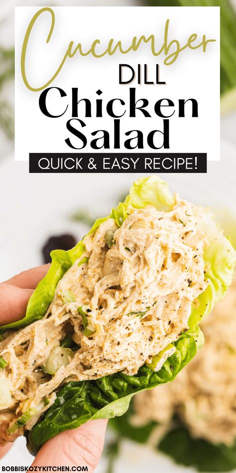 Dill Chicken Salad Recipe, Chicken Salad Chick Recipe Copycat, Dill Chicken Salad, Dill Chicken, Cucumber Dill Salad, Healthy Chicken Salad Recipe, Can Chicken Recipes, Rotisserie Chicken Salad, Dill Recipes