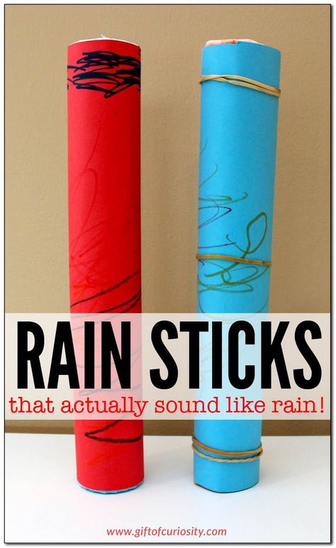 DIY rain stick craft | craft for kids | How to make a rain stick that actually works! || Gift of Curiosity Diy Rain Stick, Rain Stick Craft, Rain Stick Crafts, Rain Sticks, Camp Crafts, Craft Craft, Woodworking For Kids, Daycare Crafts, Summer Camps