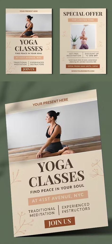 Lisena Yoga Classes Flyer Template AI, EPS, PSD Yoga Event Flyer, Yoga Classes Poster, Yoga Class Poster, Yoga Wallpaper, Yoga Flyer, Yoga Ideas, Class Poster, Pakistani Women, Yoga Workshop