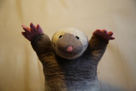 felt mole puppet Mole Stuffed Animal, Mole, Stuffed Animal, Puppets, Dinosaur Stuffed Animal, Felt, Animals, Fabric