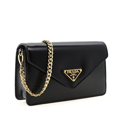 Cross Bags For Women, Black Prada Bag, Prada Nylon Crossbody Bag, Prada Chain, Group Name, Prada Purses, Small Messenger Bag, Dream Outfits, Gold Bag