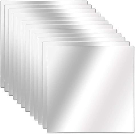 Amazon.com: Peel and Stick Mirrors for Wall (12pk 8Inch x 8Inch x 1mm) Mirror Tiles Self Adhesive Mirror Sheet. Panel Stickers for Ceilings, Bedroom, Décor. Funhouse Style Plastic Stick On Mirrors, Not Real Glass: Home & Kitchen Diy Tile Mirror, Mirror Wall Tiles, Mirror Sheets, Mirror Adhesive, Stick On Mirror, Stripe Wall, Tiles For Wall, Mirror Panels, Diy Tile