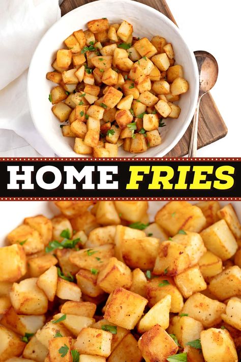 Easy Home Fries, Homemade Home Fries, Sweet Potato Home Fries, Fries Recipe Oven, Home Fries, Loaded Baked Potatoes, Breakfast Potatoes, Healthy Veggies, Fries In The Oven