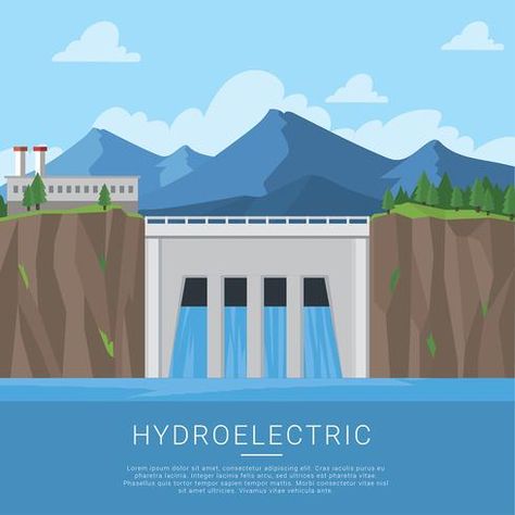 Hydro Electricity, Hydropower Plant, Hydro Energy, Hydro Power Plant, Hydro Power, Hydroelectric Power Plant, Hydroelectric Power, Plant Vector, Hydro Electric