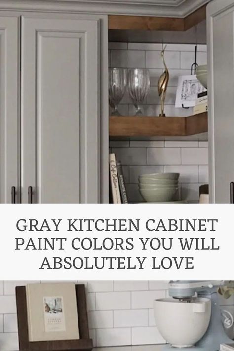 Looking For The Perfect Gray Color For Your Kitchen Cabinets. Look No Further. Here Are The Best Gray Kitchen Cabinet Paint Colors. Kitchen Cabinets Painted Grey, Kitchen Cabinet Paint Colors, Grey Painted Kitchen, Perfect Grey Paint, Grey Bathroom Cabinets, Kitchen Cabinet Paint, Kitchen Island Makeover, Painting Bathroom Cabinets, Built In Shelves Living Room