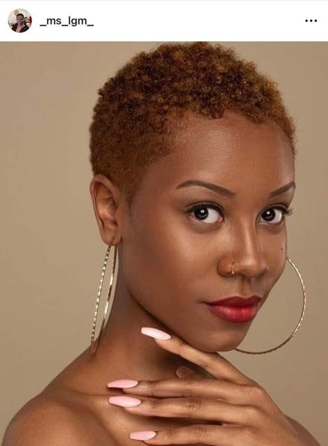 Ginger Twa Natural Hair, Fall Hair Colors For Black Women Natural, Short Hair Black Women 4c, 4c Tapered Haircut, Brown Twa, Buzz Cut Black Women, Low Cut Hair Black Women, Twa 4c, Big Chop Twa