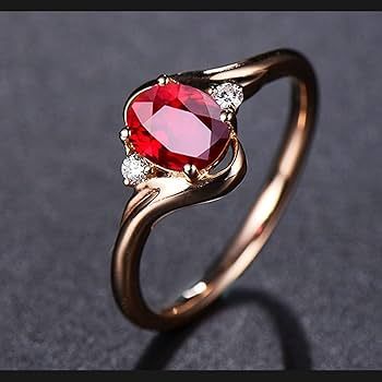 HCMA Red Topaz Gemstone Rings For Women 18K Rose Gold plated Ring Oval Romantic Gift Luxury Engagement Jewelry : Amazon.co.uk: Fashion Ruby Wedding Rings, Argyle Pink Diamonds, Gemstone Wedding Rings, Wedding Party Jewelry, Red Diamond, Red Gemstones, Girl Jewelry, Design Minimalista, Mua Sắm