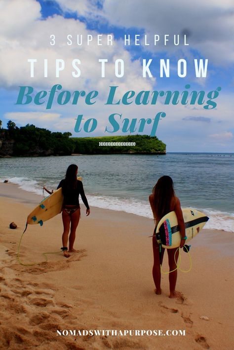 3 tips to know before learning to surf || Tips for surfing on your first try || Learning to surf || Surfing tips || How to learn to surf on your own || Learn to surf without a surf lesson. #beach #travel #adventure #photography #island #wanderlust #tour #vacation Surfing Workout, Surfing Tips, Mavericks Surfing, Sanibel Island Florida, Surfing Pictures, Learn To Surf, California Surf, Surf Lesson, Surf Trip