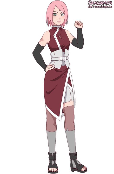 Sakura Outfits Naruto, Naruto Outfit Ideas, Sakura Haruno Outfit, Naruto Outfits, Naruto 6, Naruto Clothing, Her Wedding Ring, Female Ninja, Naruto Oc Characters