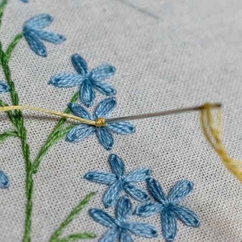 Forget Me Not Hand Embroidery Pattern Wildflower PDF | Etsy Embroider Forget Me Not, Wildflower Hand Embroidery, Stitched Flowers Embroidery, Forget Me Not Embroidery Tutorial, Forget Me Not Flowers Embroidery Pattern, How To Embroider Forget Me Nots, Embroidery Forget Me Not Tutorial, Embroidered Forget Me Nots, Wildflower Embroidery Pattern Free