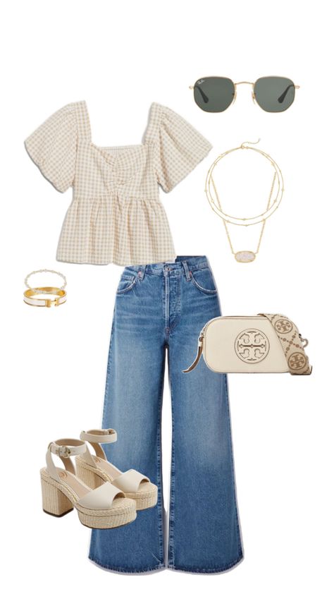 Outfit Inspo | Brands Included | Hermes, Bohme, Tory Burch, Kendra Scott, Sam Edelman, E Newton Casual College Outfits, Casual Preppy Outfits, Business Casual Outfits For Work, Casual Day Outfits, Brunch Outfit, Cute Everyday Outfits, Summer Fashion Outfits, Business Casual Outfits, Looks Style