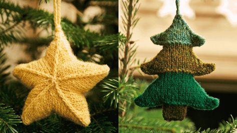 Free star and Christmas tree knitting patterns