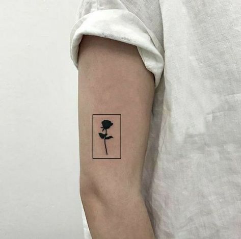 Small Black Tattoos For Men, Minimalist Chest Tattoo Men, Man Minimalist Tattoo, Minimalist Tattoo Men Chest, Multiple Personality Tattoo, Square Tattoo Frame, Tattoo For Men Minimalist, Cool Small Tattoos For Men Unique, Square Tattoo Design