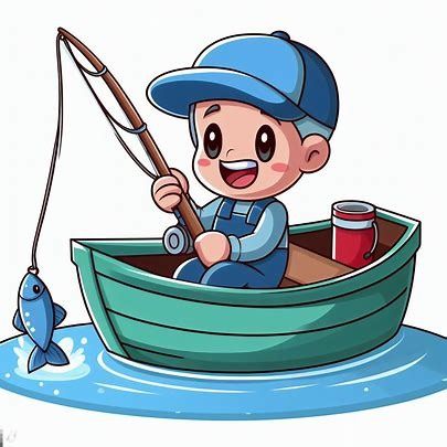 single fishing cartoon cclipart images - Pencipta Imej daripada Microsoft Designer Fishing Animation, Fishing Cartoon, Fishing Images, Fishing Illustration, Fishing Cake, Boat Cartoon, Man Clipart, English Learning Books, Cartoon Fish