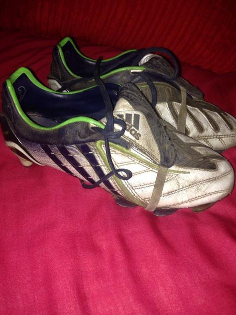 A pair of White and Green 2009 Predators submitted by @TommyPrids2 Soccer Cleats, Brooks Sneaker, Soccer, Sneakers, Green, White, Football, Football Boots