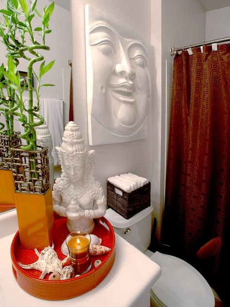 Asian Bathroom Design [ Wainscotingamerica.com ] #Bathrooms #wainscoting #design Buddha Bathroom, Asian Bathroom Ideas, Wainscoting Design, Feng Shui Bathroom, Asian Bathroom, Houses Architecture, Bathroom Decorations, Buddha Decor, Bathroom Design Ideas