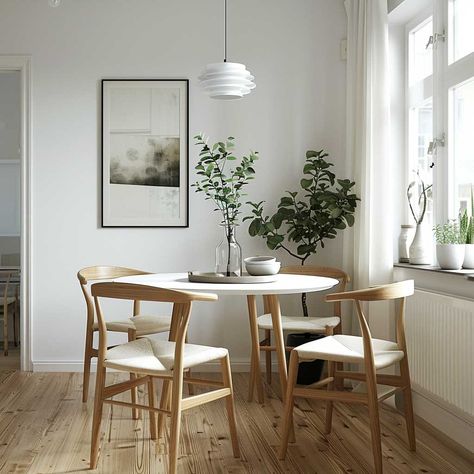 11+ Scandinavian Small Kitchen and Dining Room Ideas • 333+ Art Images Scandinavian Kitchen Living Room, Small Dining Table In Kitchen, Mini Dining Room Ideas, Cozy Scandinavian Dining Room, Small Kitchen Table Ideas Space Saving, Scandinavian Small Kitchen, Small Apartment Dining Area, Small Living Dining Room Ideas, Small Kitchen And Dining Room Ideas