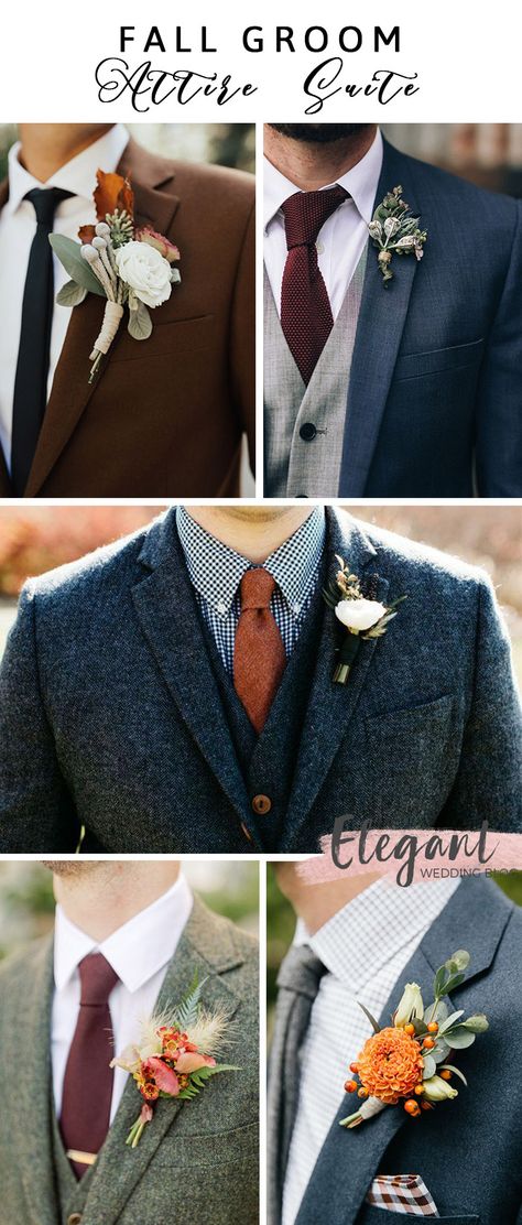 cool fall wedding groom styles Fall Wedding Groom Suit, Autumn Groom Suit, Fall Groom Attire, Fall Groomsmen, Fall Wedding Groom, Fall Wedding Suits, Fall Wedding Sign, Groomsmen Colours, Casual Fall Wedding