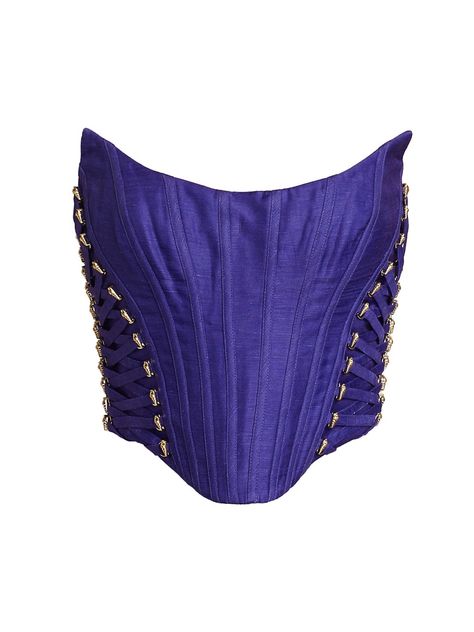 Purple Corset Top, Silk Corset Top, Silk Corset, Purple Corset, Boned Corsets, Bodice Top, Pleated Bodice, Bustier Top, Bustiers