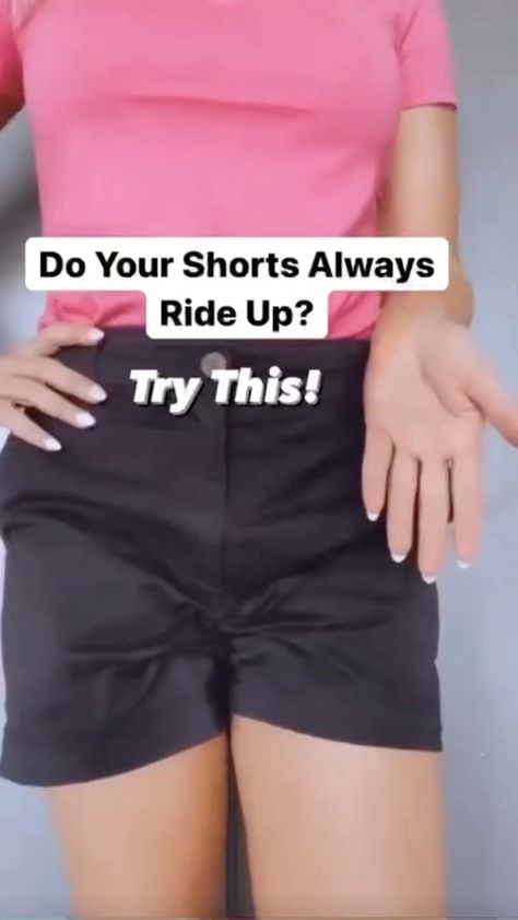 Easy No Sew Crafts With Fabric, Stop Shorts From Riding Up, Under Shorts For Dresses, Shorts Too Big Hack, How To Stop Shorts From Riding Up, How To Take In Shorts That Are Too Big, Making Patterns From Your Own Clothes, How To Make Shorts Longer, How To Keep Shorts From Riding Up