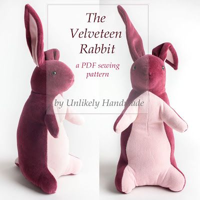 Velveteen Rabbit Sewing Pattern Rabbit Sewing Pattern, Rabbit Sewing, The Velveteen Rabbit, Rabbit Stuffed Animal, Bunny Lovey, Velveteen Rabbit, Monkey Stuffed Animal, Sewing Magazines, Sewing Stuffed Animals