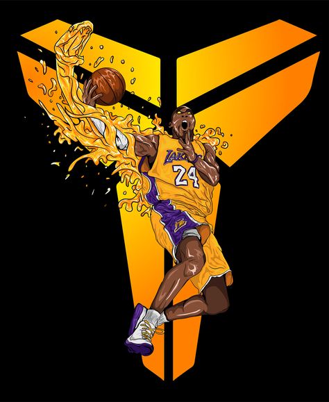 Black Mamba Kobe Bryant illustration on Behance Kobe Bryant Illustration, Black Mamba Kobe Bryant, Black Mamba Kobe, Carton Design, The Goat, Basketball Player, Black Mamba, Kobe Bryant, Basketball