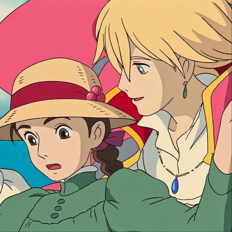 #aesthetic #edit #icon #anime #studioghibli #howlsmovingcastle #howl #sophie #studioghibliicon #howlsmovingcastleicon Howl's Moving Castle Howl, 하울의 움직이는 성, Howl And Sophie, Castle Aesthetic, Ghibli Artwork, Howl's Moving Castle, Arte Cyberpunk, Studio Ghibli Art, Cute Relationship Photos