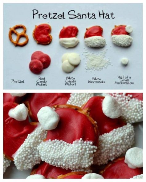 Christmas Snacks Savory, Best Christmas Treats, Diy Christmas Treats, Xmas Treats, Christmas Candy Recipes, Xmas Cookies, Christmas Sweets, Xmas Food, Santa Hats