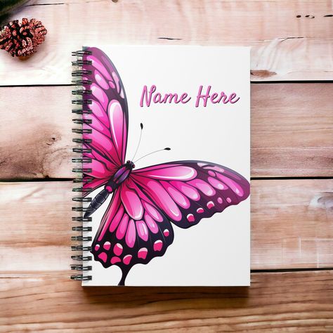 Dive into creativity with our vibrant, 118 page butterfly spiral notebook with ruled line paper! Perfect for jotting down ideas, planning your day, shopping lists, school notes, or unleashing artistic flair with poems or art. Ideal for students, professionals, and nature lovers alike. The durable printed cover makes the owner proud to carry it everywhere. Design options are Monarch, Tiger Swallowtail, Emerald Swallowtail, Blue Morpho, or Pink Beauty, get yours today and let your imagination take Notebook Cover Design Butterfly, Notebook Cover Design Creative, Emerald Swallowtail, Butterfly Notebook, Tiger Swallowtail, Butterfly Books, Notebook Cover Design, Notebook Gift, Blue Morpho