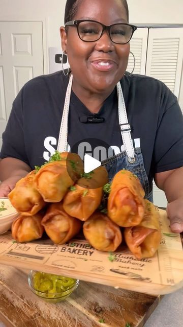 It’s So Good - Miriam on Instagram: "Seafood Eggrolls ‼️Please ensure ALL of your seafood is dried well (with paper towels) before frying. Or else your spring roll will get soggy very quickly. @oldbay_seasoning.  no precise measurements..
8 inch spring roll wrappers (I doubled them)
2 Ibs king crab legs (split the leg legs in half)
1 lb jumbo shrimp (total of 16 shrimp)
4-9oz lobster tails (split in half)
1 lb jumbo lump crabmeat (season with Old bay, 1/3 cup mayo, green onion, Dijon mustard, yellow mustard & 3-4 oz cheese)
1 tbs butter to cook lobster & shrimp + old bay
*this made me 8 egg rolls
*make a flour/water paste to seal the edges
*wrappers are from an Asian market
* I fried in peanut oil
*ensure ALL of your seafood is dry as possible before hand
#eggrolls
#seafood #seafoodeggroll Appetizer Recipes With Shrimp, Seafood Wraps Recipes, Shrimp And Crab Egg Rolls, Crab And Shrimp Egg Rolls Recipes, Seafood Egg Roll Recipes, Soul Rolls Recipes, Crab Egg Rolls Recipes, Shrimp Egg Roll Recipes, Seafood Eggrolls