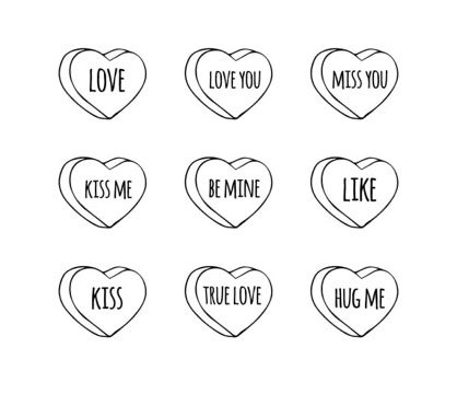 Heart Candies, Candy Tattoo, Heart Graphics, Kisses Candy, Baby Illustration, Love Hug, Tattoo Outline, Love Kiss, Sweet Heart