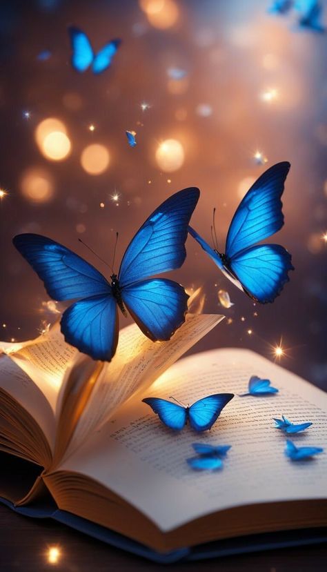 Books And Butterflies, Cute Vintage Aesthetic, Magic Books, Blue Butterfly Wallpaper, Beautiful Butterfly Pictures, Pretty Wallpapers Tumblr, Cute Summer Wallpapers, Prophetic Art, Pretty Phone Wallpaper