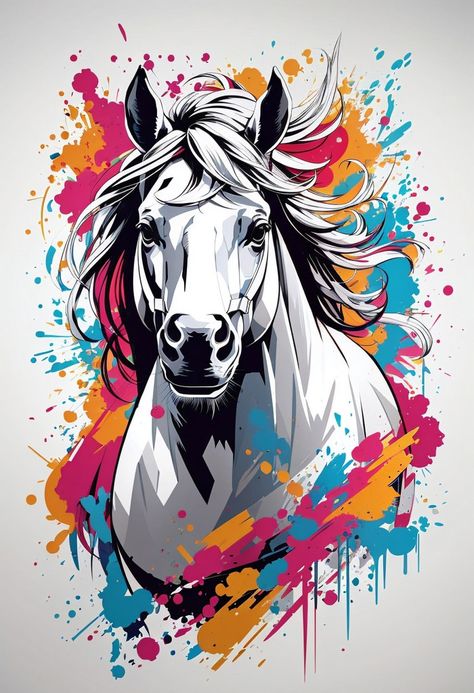 Horse Illustration Design, Abstract Horse Art, Graphic Design Images, Horse Illustration, Background Drawing, Tableau Art, Horse Designs, Abstract Drawings, Arte Pop