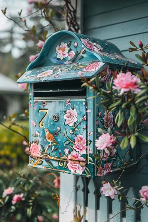 Creative Painted Mailbox Ideas to Beautify Your Home Diy Painted Mailbox Ideas, Unique Mailbox Ideas, Creative Mailbox Ideas, Unique Mailbox, Painted Mailbox, Home Mailboxes, Mailbox Stand, Mailbox Makeover, Painted Mailboxes