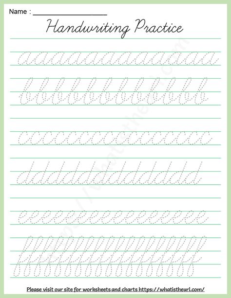 Cursive Handwriting Practice Worksheet | Alphabets a-z How To Cursive Handwriting, Cursive Writing For Beginners, 3rd Grade Cursive Writing Practice, Cursive Alphabet Practice Sheet, Cursive Handwriting Practice Worksheets Letter Formation, English Cursive Writing Practice, 3rd Grade Handwriting Practice, Cursive Words Practice, Cursive Handwriting Practice Worksheets Alphabet