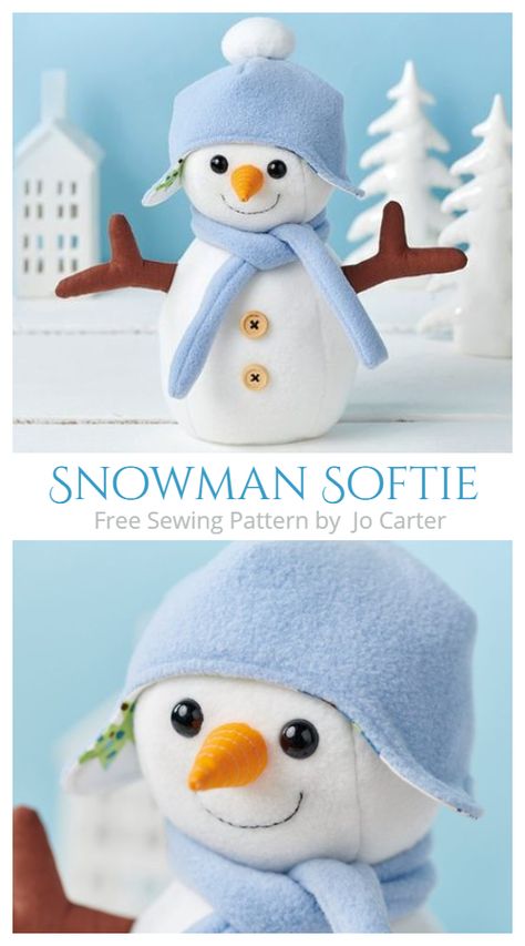 DIY Fabric Snowman Toy Free Sewing Pattern | Fabric Art DIY Fabric Snowman, Sock Snowman Craft, Fabric Art Diy, Christmas Sewing Patterns, Felt Snowman, Soft Toy Patterns, Fabric Sewing Patterns, Free Toys, Diy Snowman