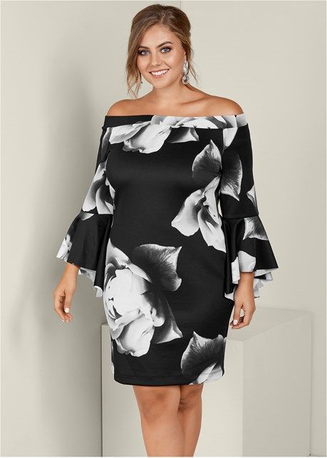 Front view Sleeve Detail Floral Dress Trendy Plus Size Dresses, Plus Size Cocktail Dresses, Dresses Classy, Floral Dress Casual, Bamboo Clothing, Venus Dresses, Plus Size Maxi Dresses, Plus Size Womens Clothing, Curvy Outfits